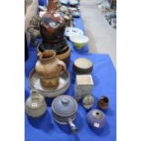 A collection of studio pottery including vases, bowls, dishes etc Condition Report:Available upon