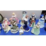 A collection of eleven figures including Royal Doulton, Franklin Mint etc Condition Report:Available