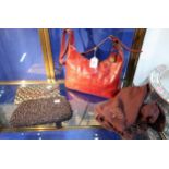A Mulberry burgundy congo leather bag, no 215246, and two other bags Condition Report:No condition