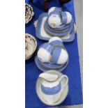 A Wedgwood blue and white teaset Condition Report:Available upon request