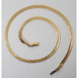 An Italian made flattened curb chain, length 38.5cm, weight 11.2gms Condition Report:Available