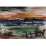 NICHOLAS FAIRBAIRN (SCOTTISH 1933-1995) BERWICKSHIRE FIELDS Pastel on paper, signed lower right,