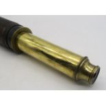 A brass single-draw Day or Night telescope by J.P. Cutts, London, also engraved "Cleverley,