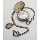 A silver cased full hunter pocket watch, the dial marked Stewart Dawson & Co Liverpool, with
