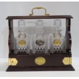 A Franklin Mint Old Berkshire Hunt three bottle tantalus Condition Report:Available upon request