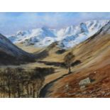 RAYY R NICHOL Helvellyn, signed, oil on board, 52 x 67cm and a print (2) Condition Report: