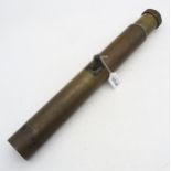 A WW1 heavy brass Gunsighting Telescope by Dallmeyer, London, dated 1918, No. 88025 Condition