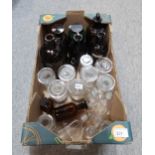 Assorted glass jars and poison bottles Condition Report:No condition report available.