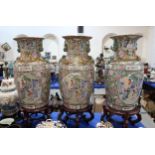 Three large Chinese vases decorated with figures Condition Report:Available upon request