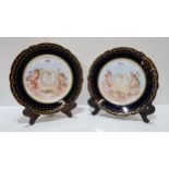 A pair of Sevres plates painted with cherubs and LP monogram with crown and wreath Condition