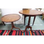 A Victorian oval topped occasional table on turned tripod base, 78cm high and another Victorian