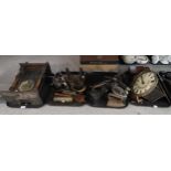 Assorted flat irons, clocks, wooden rolling pins, goffering iron etc Condition Report:No condition