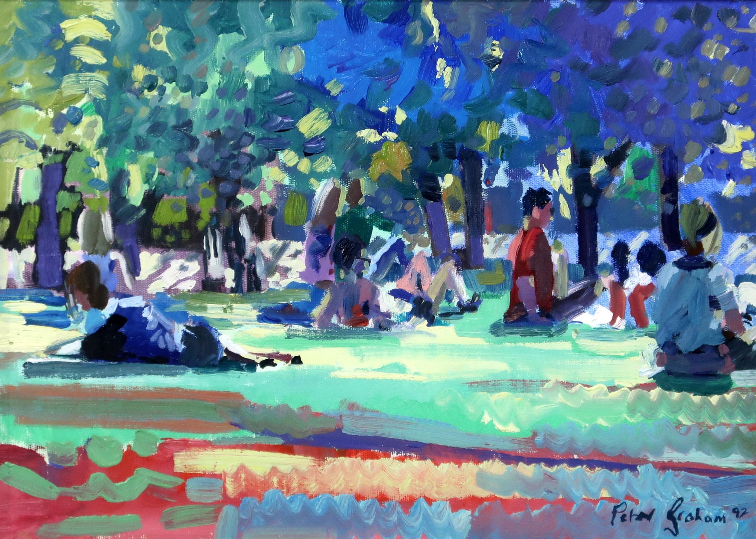 PETER GRAHAM (SCOTTISH b.1959) SUMMER DAYS Oil on board, signed lower right, dated (19)92, 25 x 35cm