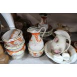 A collection of washbowls, ewers, chamber pots, etc Condition Report:No condition report available.