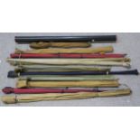 FISHING TACKLE Assorted vintage split-cane rods, including examples by Hardy (the Gold Medal,