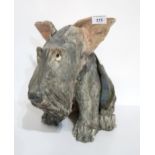 Olivia Brown  - Pottery model of a Terrier Cross with tartan neckchief Condition Report:Available