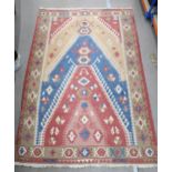 A kelim floor covering, assorted Indian textiles, table coverings etc Condition Report:No