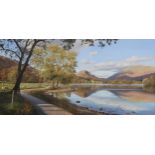 PAUL HARLEY Early Autumn, Grasmere, signed, oil on canvas, (20)09, 44 x 89cm Condition Report: