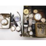 A collection of watches and watch parts to include a Globa Sport watch, Triumph decorative pocket