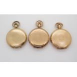 Three gold plated full hunter pocket watches, to include a Waltham, with engraved dedication to