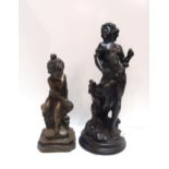 Two resin sculptures of girls Condition Report:Available upon request