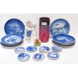 Royal Copenhagen plates including SAS Polar Route, Bing and Grondahl group of a boy and girl, a