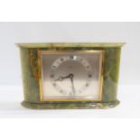 An Elliot green onyx mantle clock, retailed by Sorley, Glasgow Condition Report:Available upon