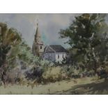 J.D.HENDERSON  EAGLESHAM CHURCH Watercolour, signed, 27 x 36cm and another (2) Condition Report: