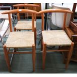 A lot of three 20th century Aleph chairs with strung seats (3) Condition Report:Available upon