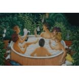 JOAN SOMERVILLE (SCOTTISH b.1961) JACUZZI Giclée, signed lower right, numbered 54/195, 37 x 54cm