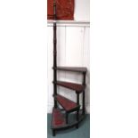 A 20th century mahogany reproduction set of library steps, 155cm high Condition Report:Available