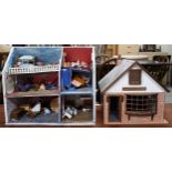 A lot of two assorted dolls houses with assorted contents Condition Report:Available upon request