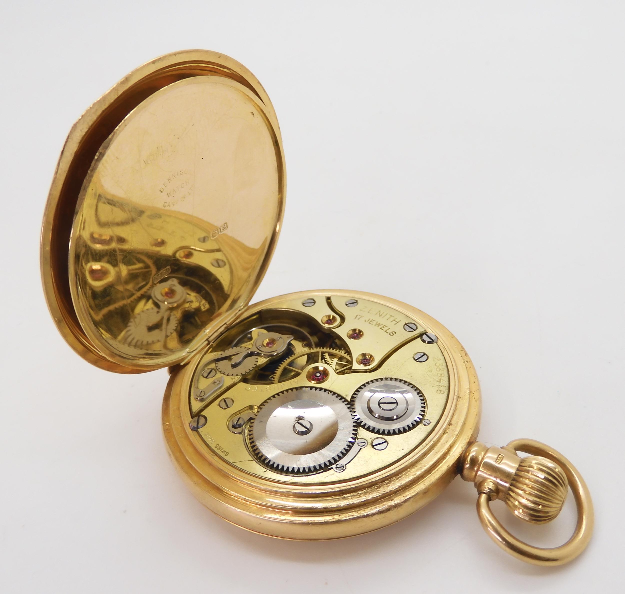 An 18ct gold full hunter pocket watch, diameter 5cm, the inner dust cover inscribed with the date - Image 5 of 5