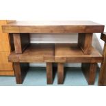 A contemporary single drawer coffee table, 41cm high x 125cm wide x 64cm deep and a pair of