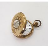 A gold plated Cyma half hunter pocket watch Condition Report:No condition report available.