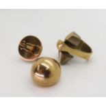 A pair of 9ct gold clip on earrings by Chiampesan, together with a Lapponia bronze ring (free