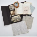 A mixed lot, comprising a handwritten early-20th century correspondence/account book retailed by