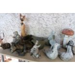 A large mixed lot of assorted animal garden statues etc Condition Report:Available upon request