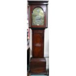 A Georgian mahogany cased Thomas Coats, Paisley grandfather clock with engraved brass dial bearing