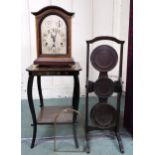 A 20th century mahogany cased mantle clock (def), a 20th century mahogany "Monoplane" folding cake