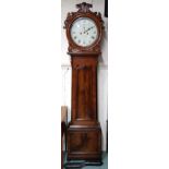 A Victorian mahogany cased J.B. Newlands, Paisley drumhead longcase clock with white painted dial