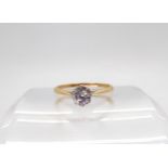 A diamond solitaire ring, set with an estimated approx 0.70cts old cut diamond in a platinum crown