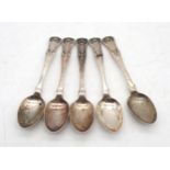 Dundee; five Scottish provincial silver table spoons, in the Kings pattern, initialled terminals,