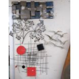 A lot of four assorted metal wall arts pieces (4) Condition Report:Available upon request