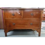 An early 20th century mahogany two over one chest of drawers, 77cm high x 107cm wide x 51cm deep