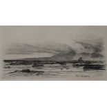 DAVID YOUNG CAMERON (SCOTTISH 1865-1945) ARRAN Engraving, signed lower right, 13 x 25cm Together