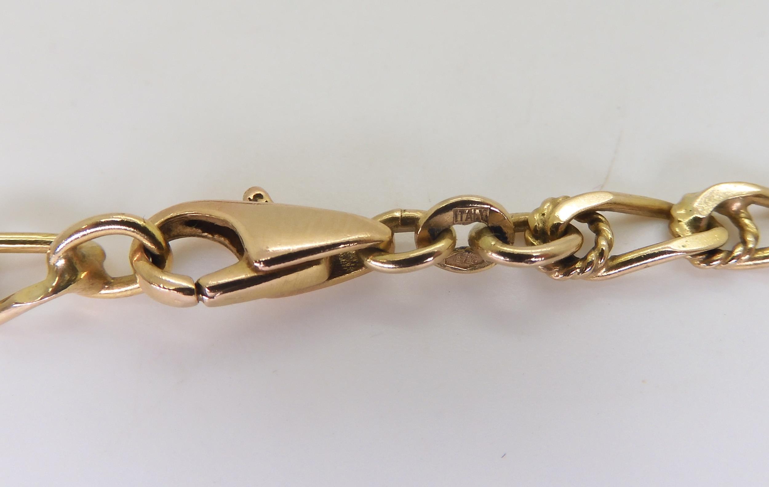 A 9ct citrine fob seal hallmarked Birmingham 1915, on a long 9ct gold fancy chain, length 60cm, - Image 3 of 3