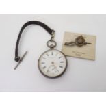 A silver open faced pocket watch the jeweled movement and dial both signed John McGilvray,