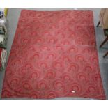 Two red ground bed covers and two throws Condition Report:No condition report available.