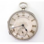 A silver case John Forrest of London, open face pocket watch with decorative dial, hallmarked